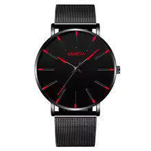 Minimalist Mens Fashion Ultra Thin Watches Simple Men Business Stainless Steel Mesh Belt Quartz Wrist Watch Relogio Masculino